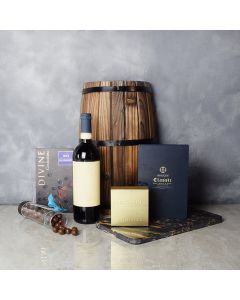 Chocolate Overload Gift Set with Wine, wine gift baskets, gourmet gifts, gifts
