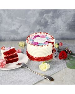 Red Velvet Surprise Cake, gourmet gift baskets, Mother’s Day gift baskets, gift baskets